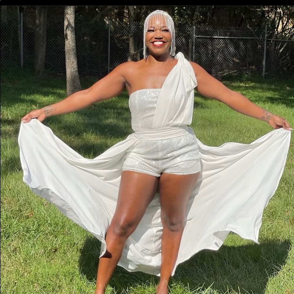 White Shimmer Romper